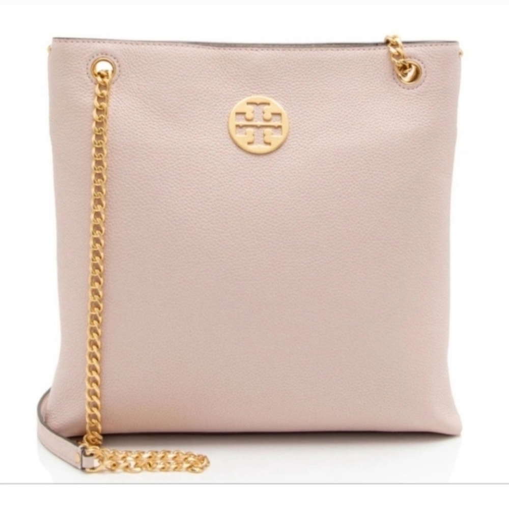 TORY BURCH Everly Leather Swingpack - Pink In Shell Pink.